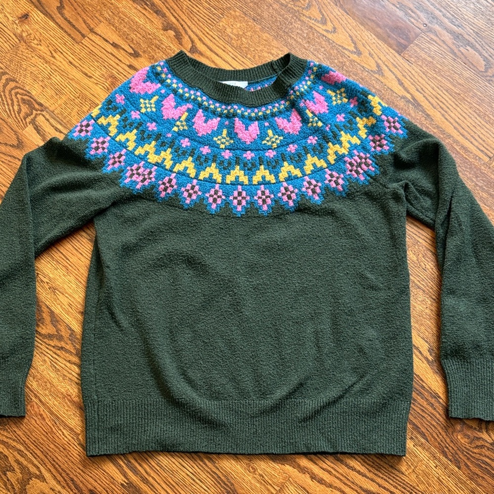 Time and Tru Multicolor Knit Sweater Large